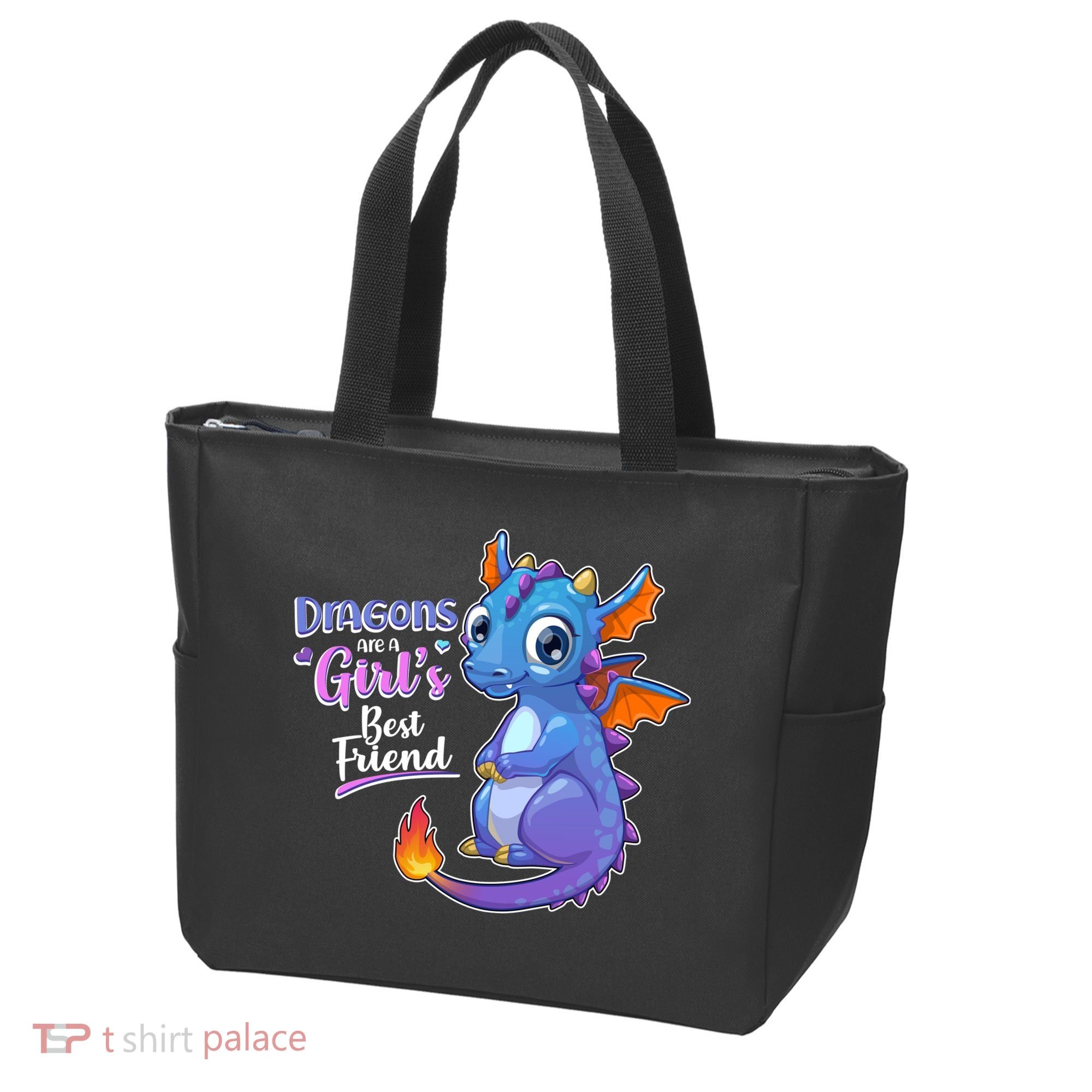 Cute Dragons Are A Girl's Best Friend Tote Bag