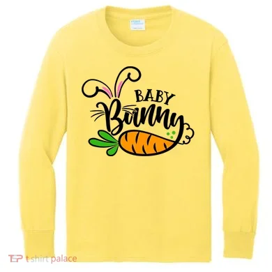 Cute Easter Baby Bunny Kids Long Sleeve Shirt