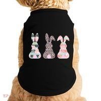 Cute Easter Bunnies Rose Stripe Leopard Patterns Doggie Tank thumb 0