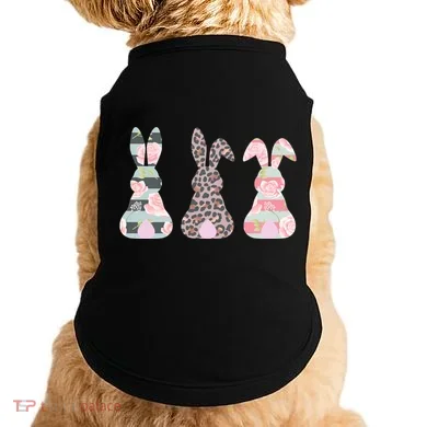 Cute Easter Bunnies Rose Stripe Leopard Patterns Doggie Tank