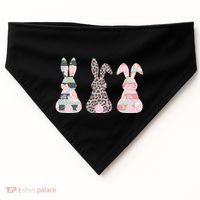 Cute Easter Bunnies Rose Stripe Leopard Patterns USA-Made Doggie Bandana thumb 0