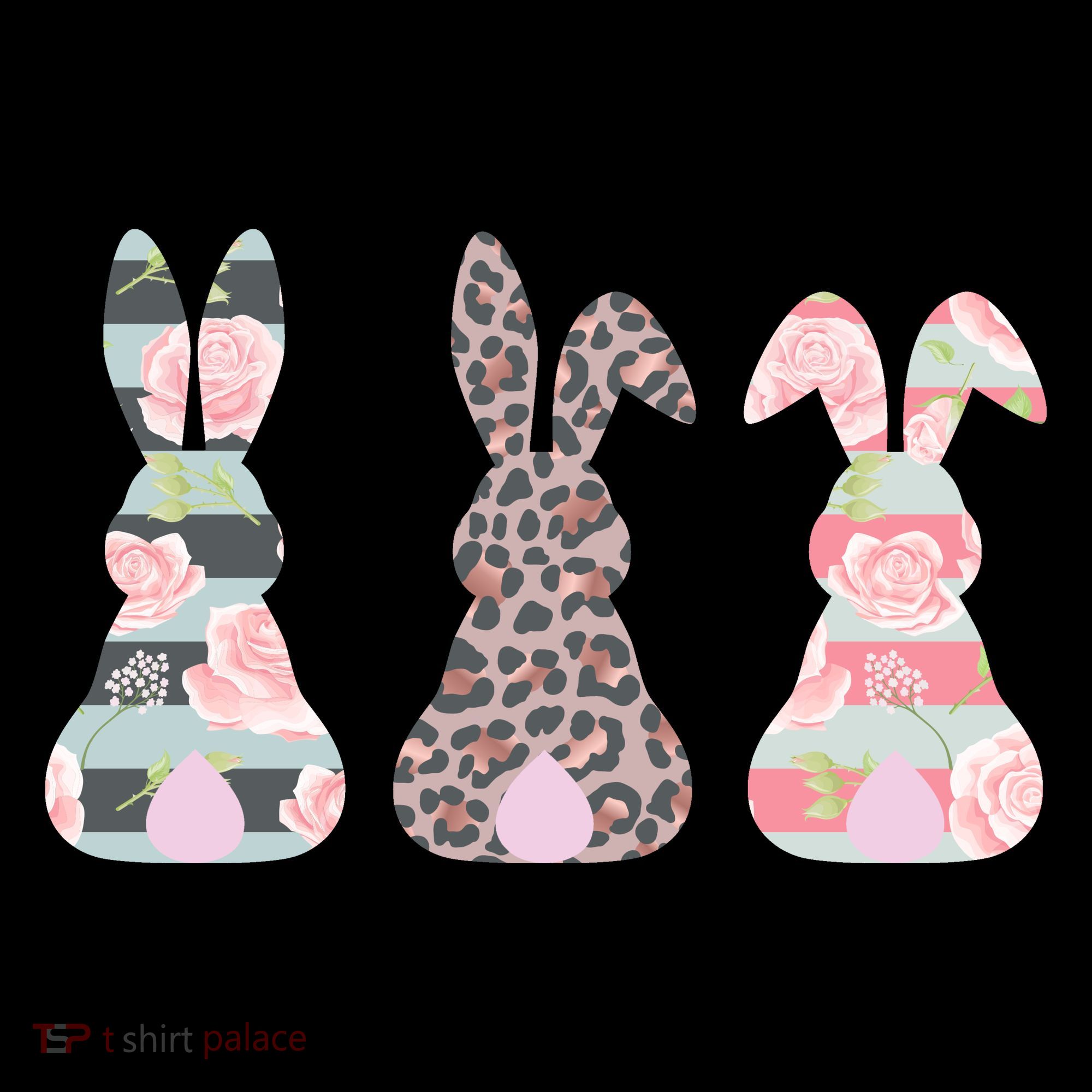 Cute Easter Bunnies Rose Stripe Leopard Patterns Coffee Mug