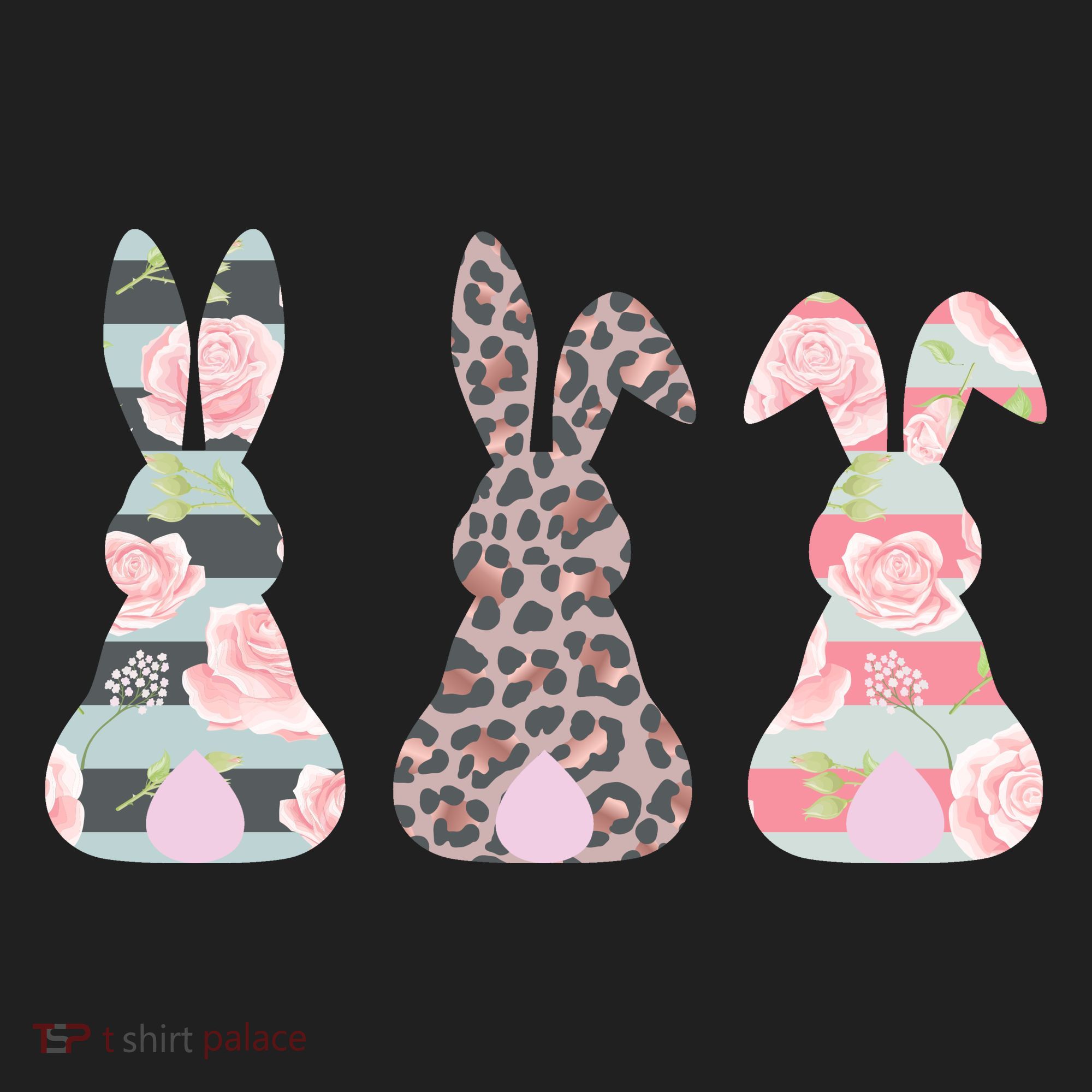 Cute Easter Bunnies Rose Stripe Leopard Patterns Beanie