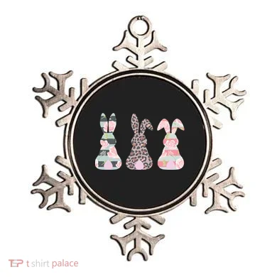 Cute Easter Bunnies Rose Stripe Leopard Patterns Ornament