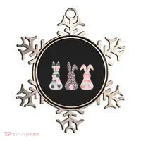 Cute Easter Bunnies Rose Stripe Leopard Patterns Ornament thumb 0