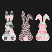 Cute Easter Bunnies Rose Stripe Leopard Patterns Ornament thumb 1