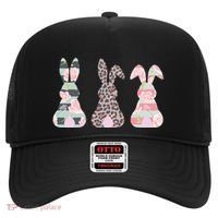 Cute Easter Bunnies Rose Stripe Leopard Patterns Hat thumb 0