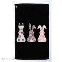 Cute Easter Bunnies Rose Stripe Leopard Patterns Golf Towel thumb 0