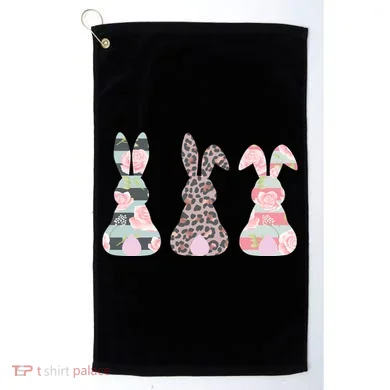 Cute Easter Bunnies Rose Stripe Leopard Patterns Golf Towel