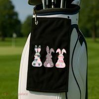 Cute Easter Bunnies Rose Stripe Leopard Patterns Golf Towel thumb 2