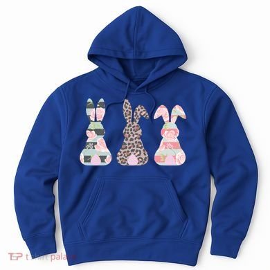 Cute Easter Bunnies Rose Stripe Leopard Patterns Hoodie