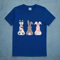 Cute Easter Bunnies Rose Stripe Leopard Patterns T-Shirt thumb 5