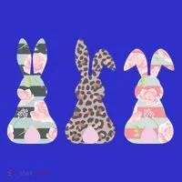 Cute Easter Bunnies Rose Stripe Leopard Patterns T-Shirt thumb 7