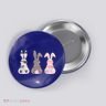 Cute Easter Bunnies Rose Stripe Leopard Patterns Button