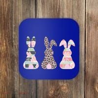 Cute Easter Bunnies Rose Stripe Leopard Patterns Coaster thumb 0