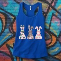 Cute Easter Bunnies Rose Stripe Leopard Patterns Women's Tank Top thumb 3
