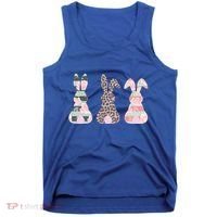 Cute Easter Bunnies Rose Stripe Leopard Patterns Tank Top thumb 0