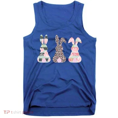 Cute Easter Bunnies Rose Stripe Leopard Patterns Tank Top
