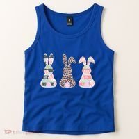 Cute Easter Bunnies Rose Stripe Leopard Patterns Tank Top thumb 2