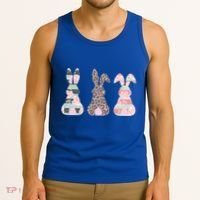Cute Easter Bunnies Rose Stripe Leopard Patterns Tank Top thumb 3