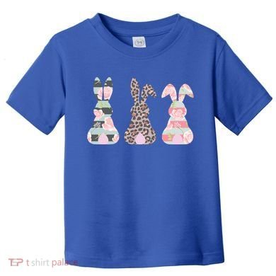 Cute Easter Bunnies Rose Stripe Leopard Patterns Toddler T-Shirt