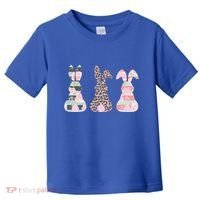 Cute Easter Bunnies Rose Stripe Leopard Patterns Toddler T-Shirt thumb 0