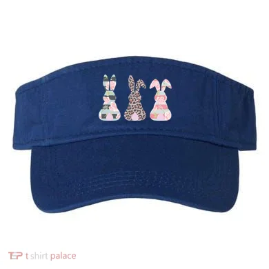 Cute Easter Bunnies Rose Stripe Leopard Patterns Visor