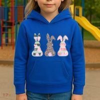 Cute Easter Bunnies Rose Stripe Leopard Patterns Kids Hoodie thumb 3