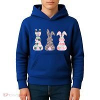 Cute Easter Bunnies Rose Stripe Leopard Patterns Kids Hoodie thumb 4