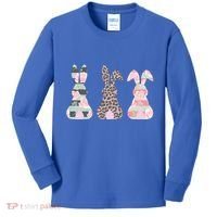 Cute Easter Bunnies Rose Stripe Leopard Patterns Kids Long Sleeve Shirt thumb 0