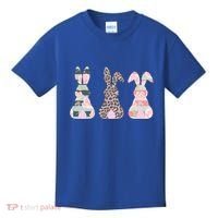Cute Easter Bunnies Rose Stripe Leopard Patterns Kids T-Shirt thumb 0