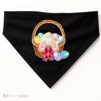 Cute Easter Bunny Basket USA-Made Doggie Bandana thumb 0