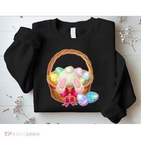 Cute Easter Bunny Basket Sweatshirt thumb 2