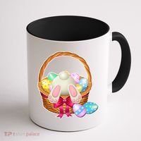 Cute Easter Bunny Basket Coffee Mug thumb 1
