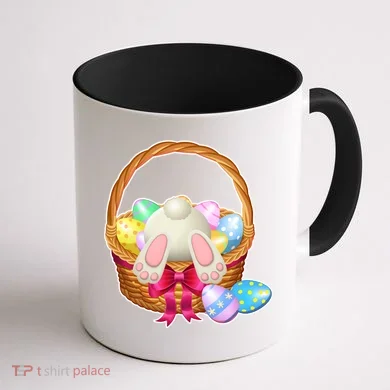 Cute Easter Bunny Basket Coffee Mug back