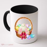 Cute Easter Bunny Basket Coffee Mug thumb 0