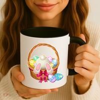 Cute Easter Bunny Basket Coffee Mug thumb 3