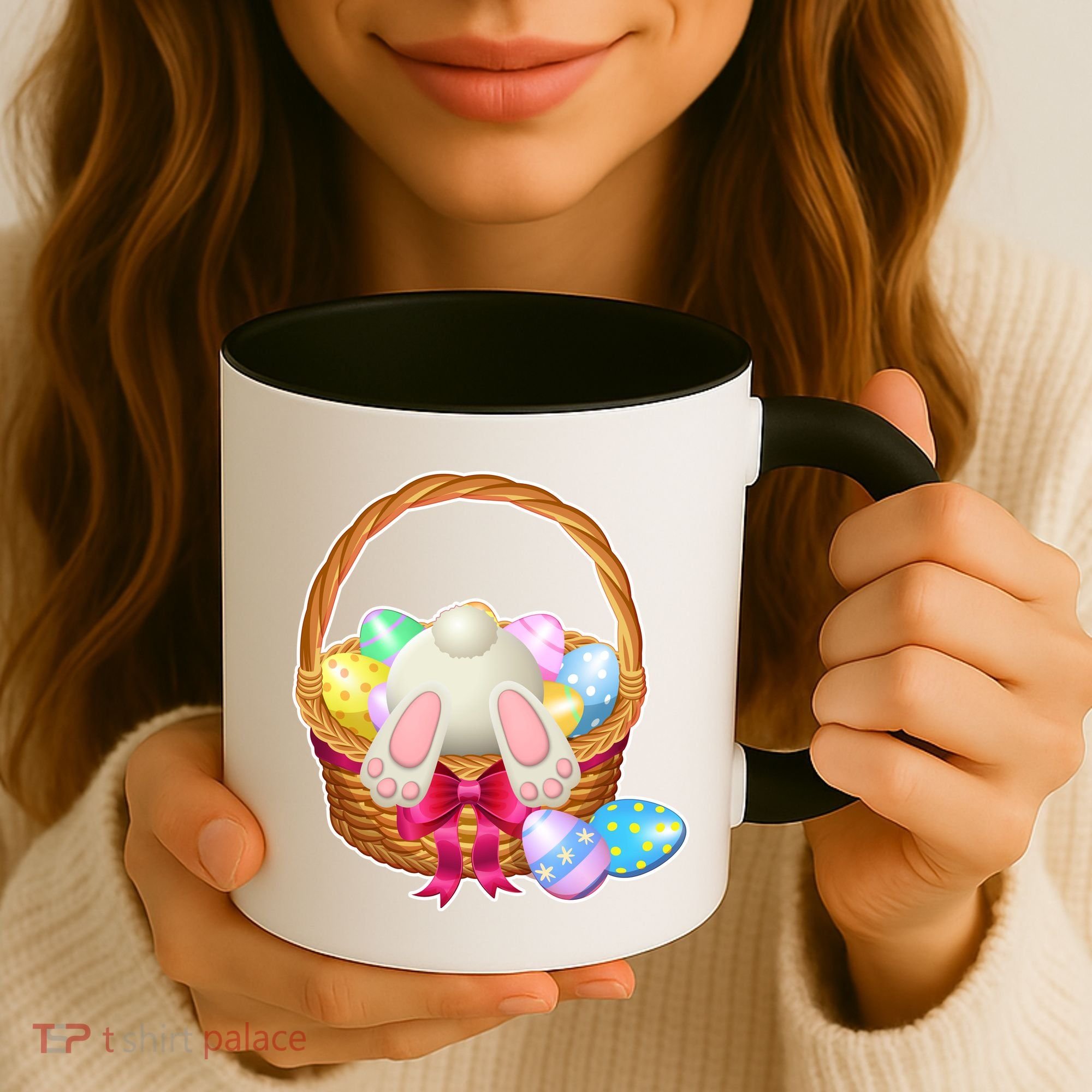 Cute Easter Bunny Basket Coffee Mug