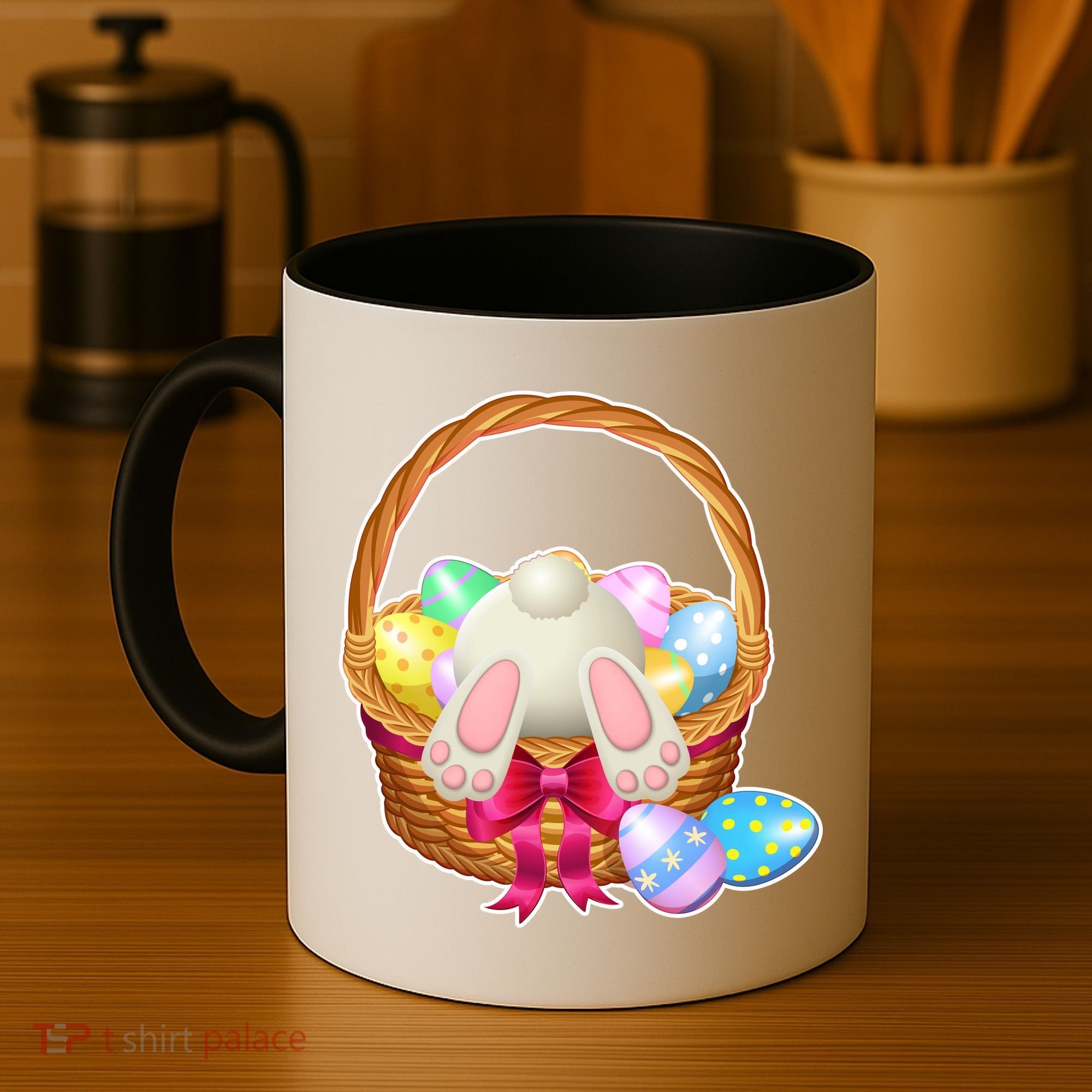 Cute Easter Bunny Basket Coffee Mug