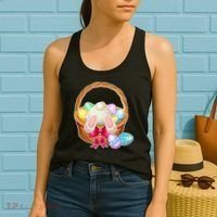 Cute Easter Bunny Basket Women's Tank Top thumb 2
