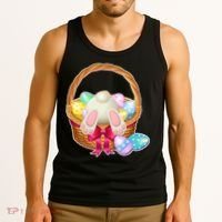 Cute Easter Bunny Basket Tank Top thumb 3