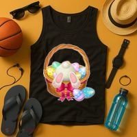 Cute Easter Bunny Basket Tank Top thumb 4