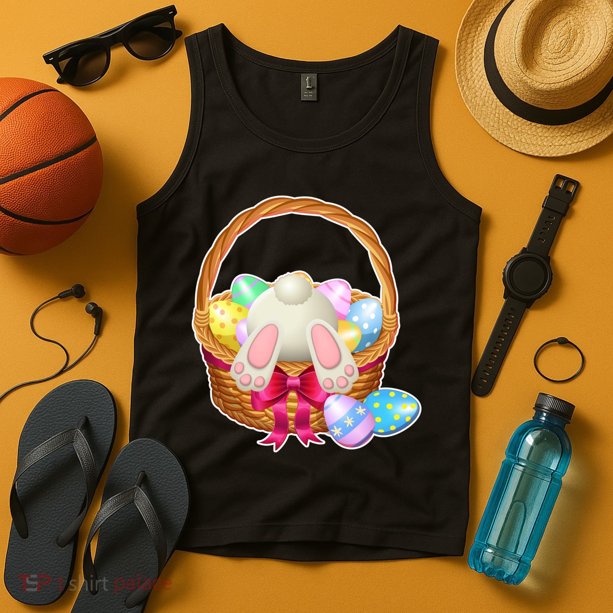 Cute Easter Bunny Basket Tank Top