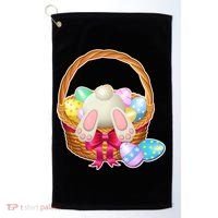 Cute Easter Bunny Basket Golf Towel thumb 0