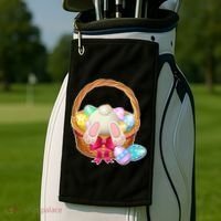 Cute Easter Bunny Basket Golf Towel thumb 2