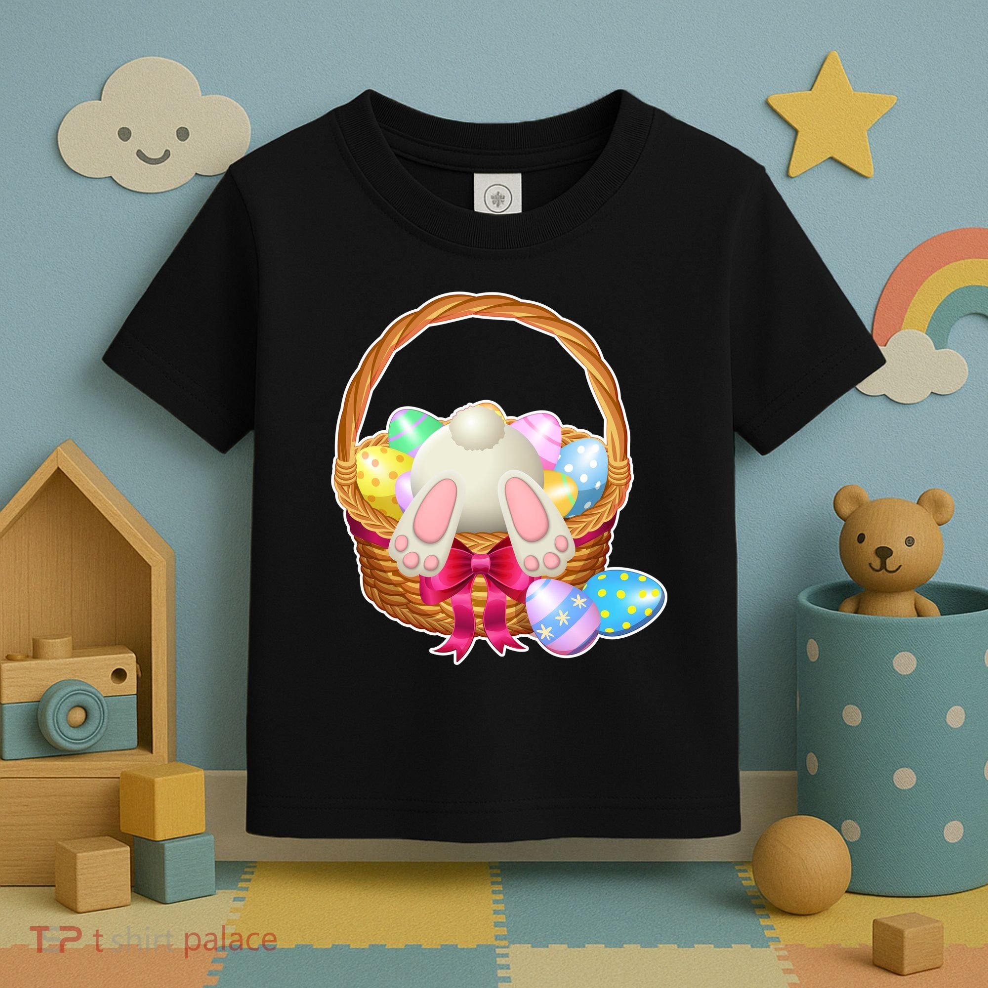 Cute Easter Bunny Basket Toddler T-Shirt