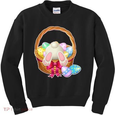 Cute Easter Bunny Basket Kids Sweatshirt