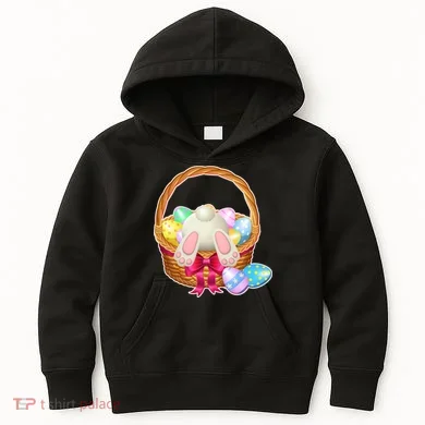 Cute Easter Bunny Basket Kids Hoodie