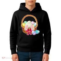 Cute Easter Bunny Basket Kids Hoodie thumb 4