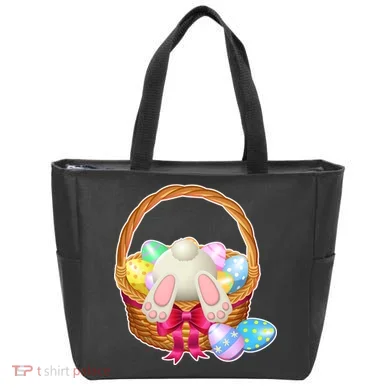Cute Easter Bunny Basket Tote Bag